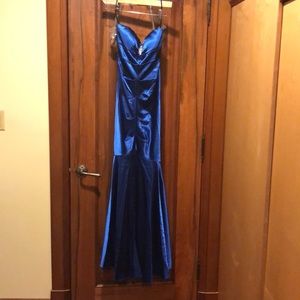 Royal blue strapless dress
